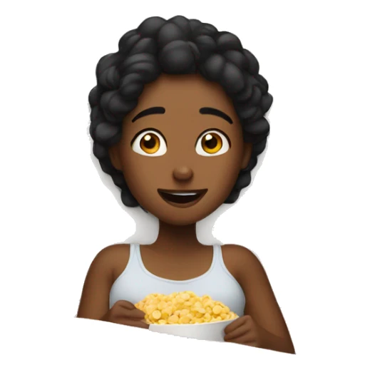 Girl watching movie in bed sticker