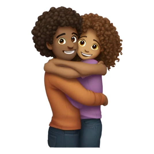 Hug two bestfriends one with long curly hair sticker