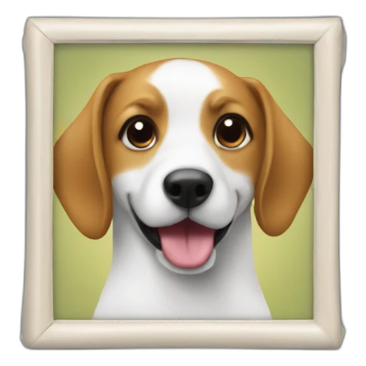 photo frame with picture of dog sticker