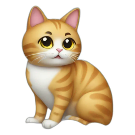 cat secretary sitting on top of the cloud sticker