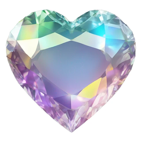 Heart shaped 56-carat iridescent diamond crystal cluster  sticker