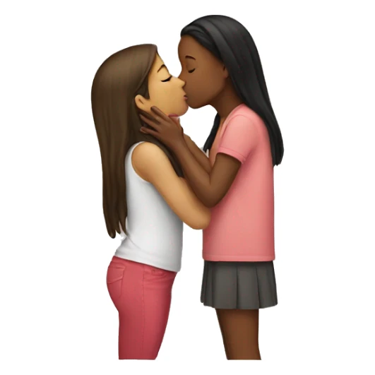 girl kissing girl sticker