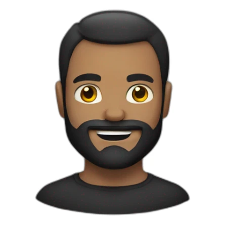 Homme chauve musclé avec une barbe noir sticker