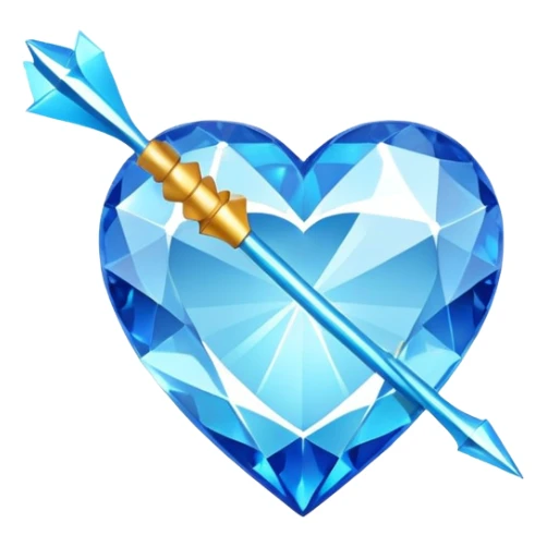 round diamond hearts and arrows cut, blue sticker