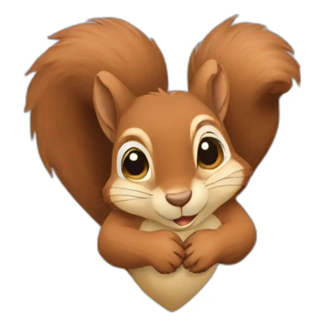 the squirrel folded its paws in the shape of a heart sticker