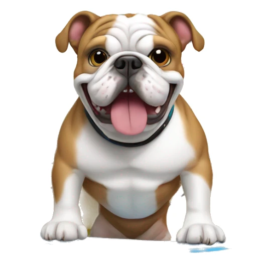 English bulldog on surf board sticker