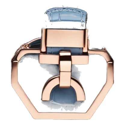 birking bag, blue croco leather, rose gold hardware sticker