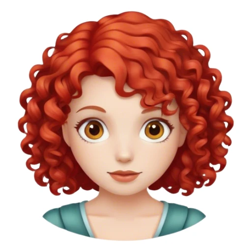 A girl with red curl hair sticker