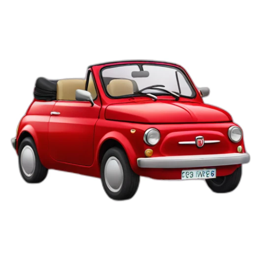 red fiat 500 convertible sticker