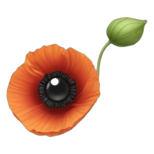poppy flower with eyes sticker
