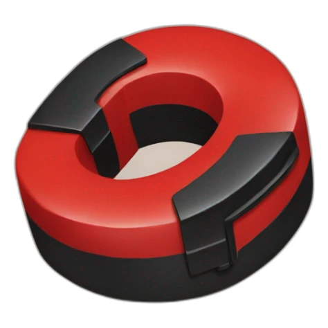 red and black horseshoe magnet sticker