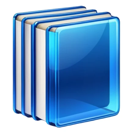 2 dark neon blue glass books sticker