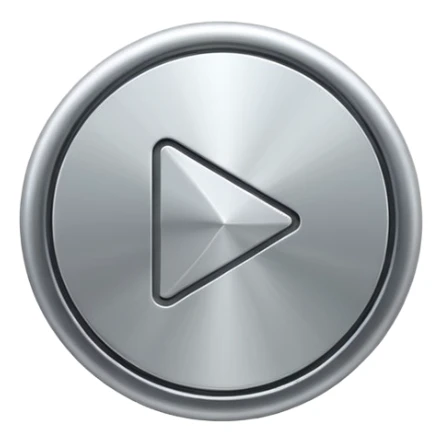 play button silver sticker