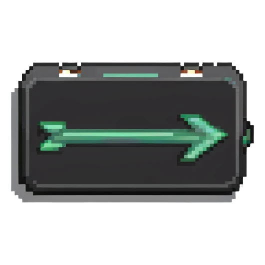 pixel art MORE button with arrow sticker