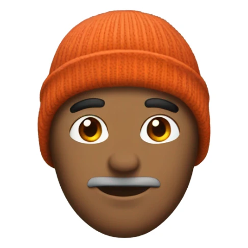 Man wearing beanie, gloves, ear phones sticker