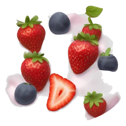 Light pink fruit yogurt bowl with strawberries and grapes sticker