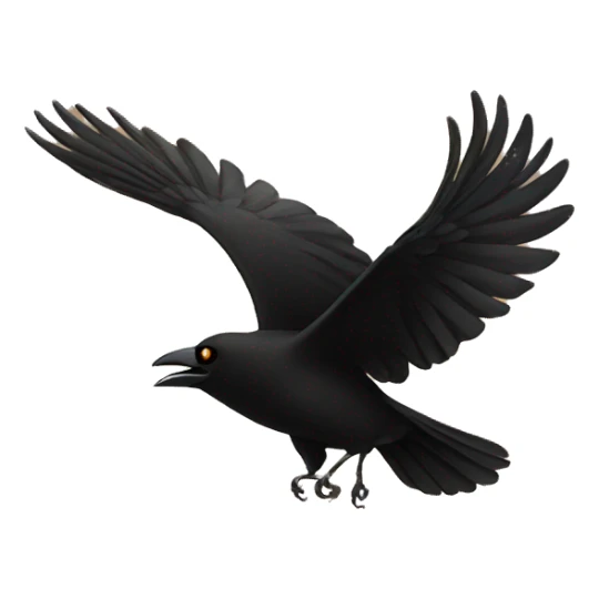 Crow flying in front of the sun sticker