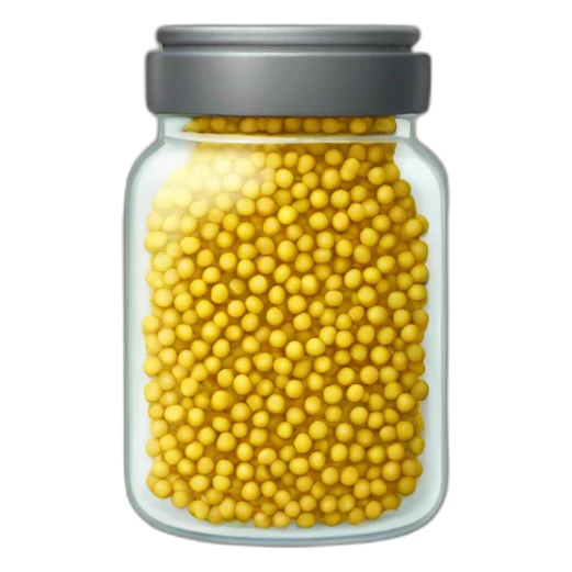 mustard seeds in a short jar sticker