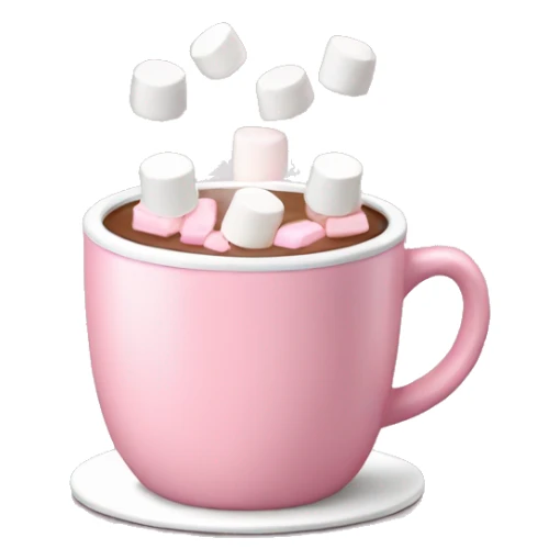 Lights Pink mug of hot chocolate with marshmallows  sticker