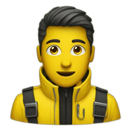 Securityguard in yellow Jackett on a Music festival sticker