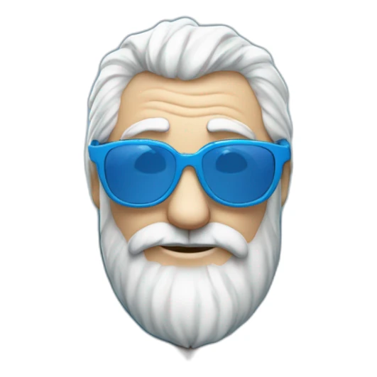 cool Father Frost in sunglasses glasses in a blue fur coat sticker