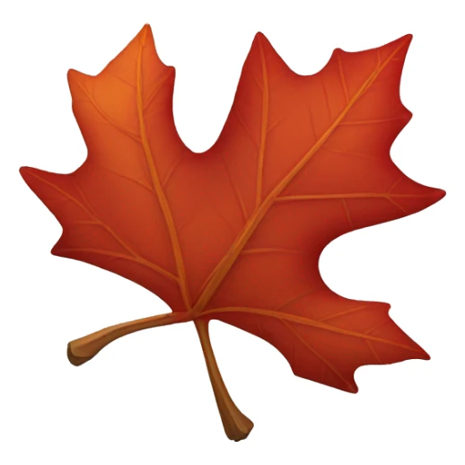 red autumn leaf of poplar sticker