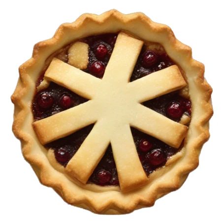 Mince pie with burgundy decoration sticker