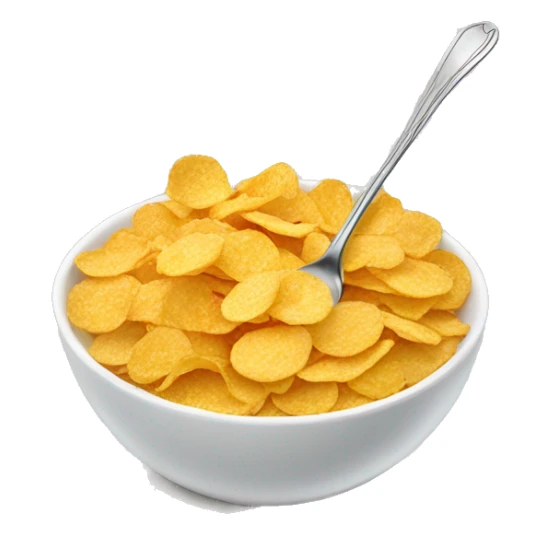 Bowl of cornflakes with spoon  sticker