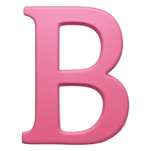letra B en manuescrita y rosa sticker