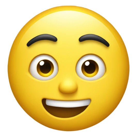 Regular yellow emoji looking from a side view one eye on the far left with a straight faced mouth looking at us sticker