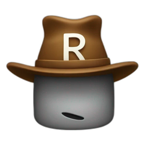 stickman with a hat that has the letter R on it sticker