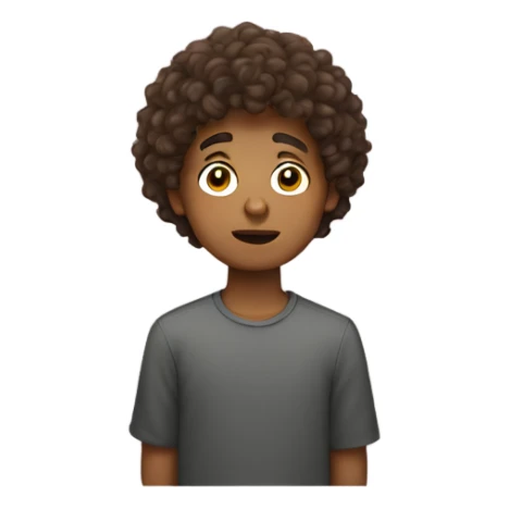 brown boy with short curly hair face palm sticker