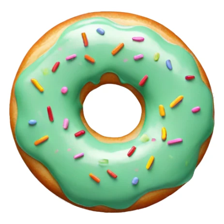 donut with light green glaze and colorful sprinkles sticker