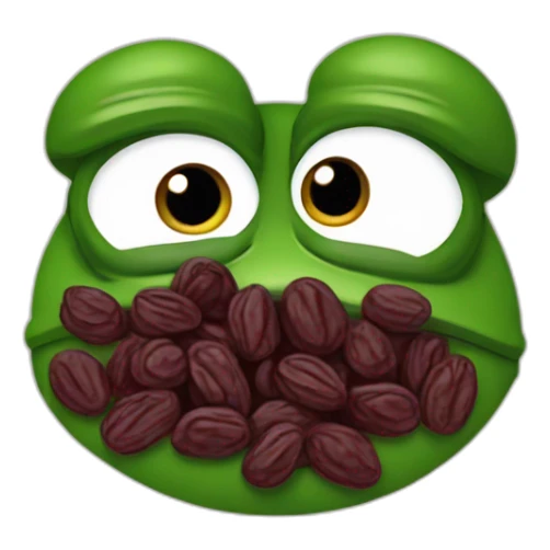 pepe the frog mixed with a dry raisin to show he is tired sticker