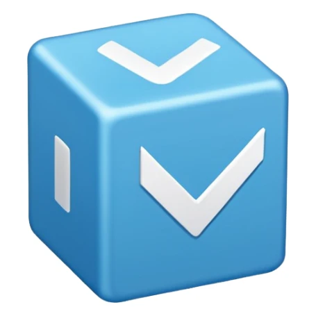 Side way check mark in bule box sticker