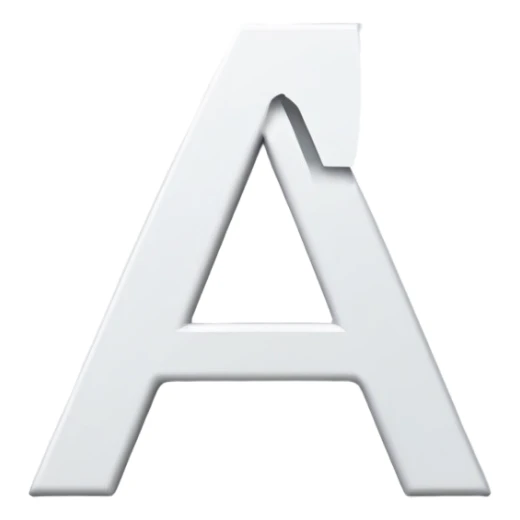bold capital letter “A” in modern sans-serif typography, centered in a square shape sticker