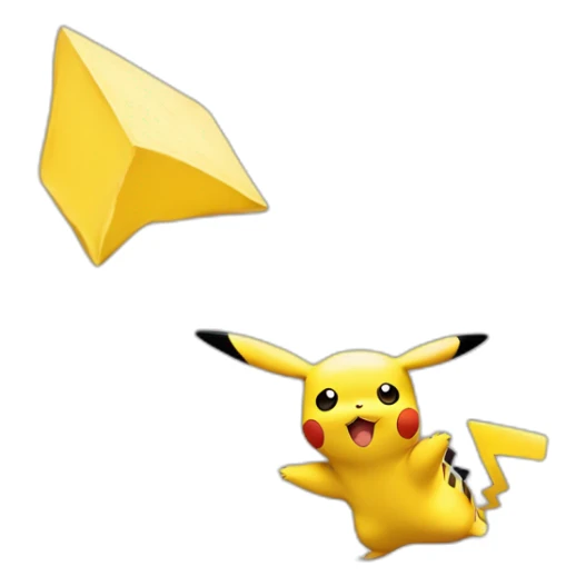 Pikachu qui danse dans un lit avec un evolie sticker