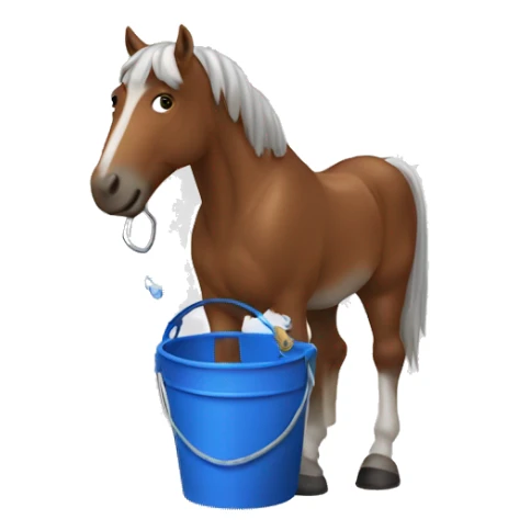 horse with a bucket  sticker