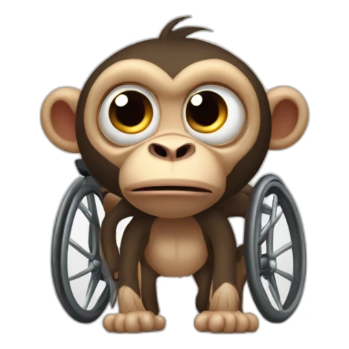 Very angry monkey small ferocious rollins eyes really cute wheelchair sticker