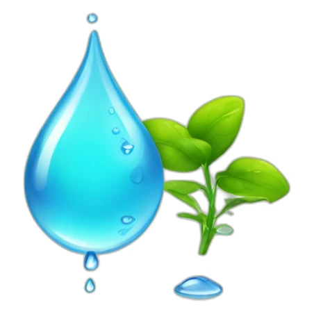 plant and a drop of water sticker