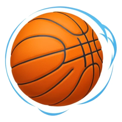 Un emoji de un balón de básquet transparente  sticker
