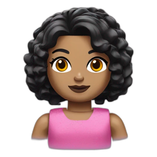 Lego girl black hair sticker