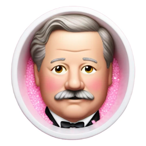 William Howard Taft in pink ombre tub with glitter  sticker