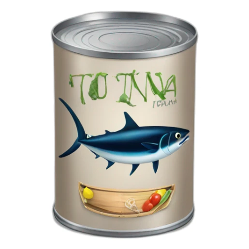 realistic can of tuna with an old boat sticker