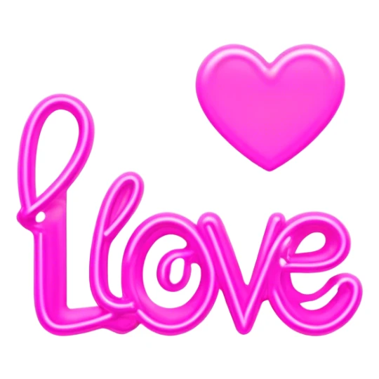 Pink neon sign with the word love sticker