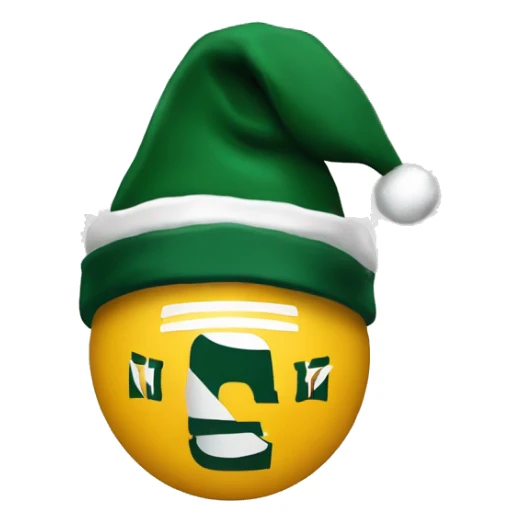 ￼Green Bay packers logo with Christmas hat  sticker