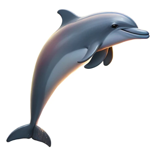 Dolphin with sunset behind and rainbows in the ocean  sticker