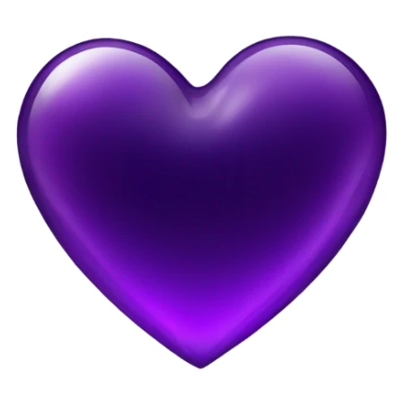 Shiny glass dark purple heart  sticker