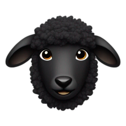 a person with a black lamb head and black wool sticker