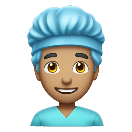 Large male dentist wearing blue scrubs  sticker